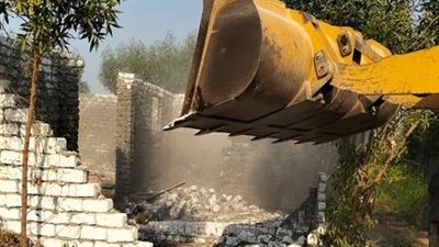 إزالة فورية لـ 4 حالات بناء مخالف بدون ترخيص بالقليوبية