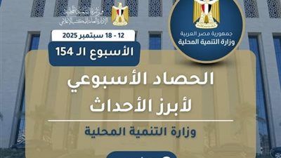 أبرز أنشطة وزارة التنمية المحلية خلال أسبوع