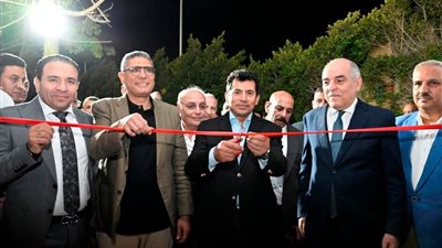 وزير الشباب والرياضة ومحافظ الجيزة ورئيس الاوليمبية  يتفقدون أعمال التطوير بصيد أكتوبر