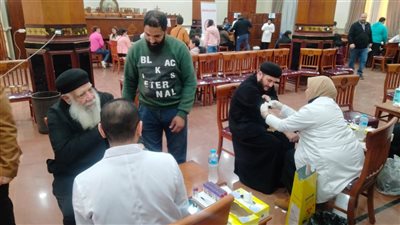 قافلة طبية مجانية تخدم 215 مواطنا  بكاتدرائية العذراء مريم بالمنصورة 