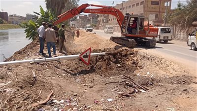 رفع أعمدة الإنارة العامة لتوسعة طريق المنصورة محلة دمنة دكرنس
