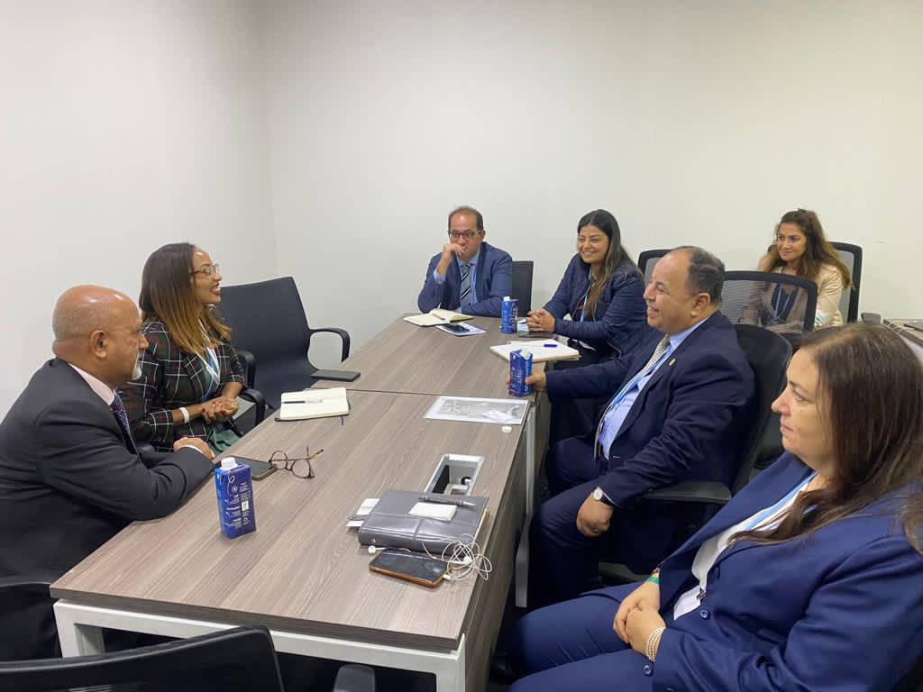 وزير المالية فى لقائه مع مسئول «سيتي بنك للخدمات المصرفية» على هامش قمة المناخ