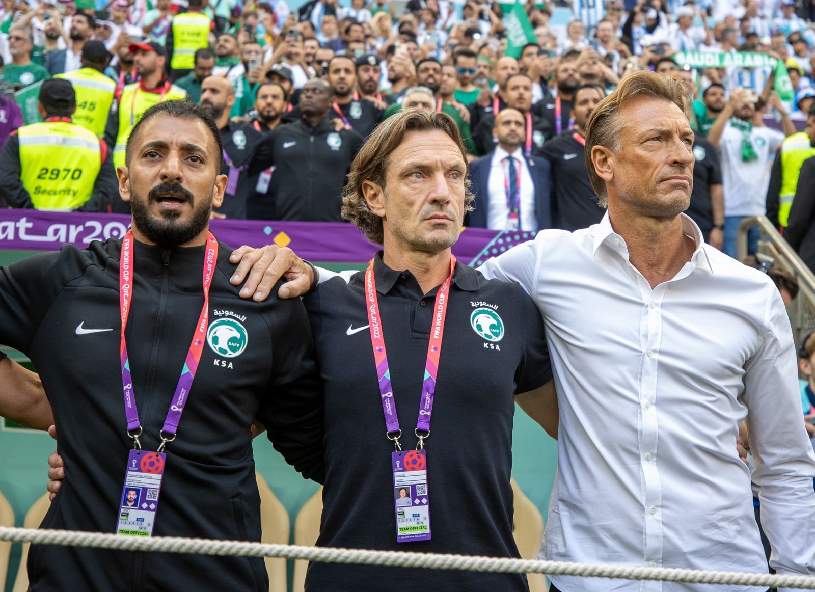 هيرفي رينارد والجهاز الفني للمنتخب السعودي 