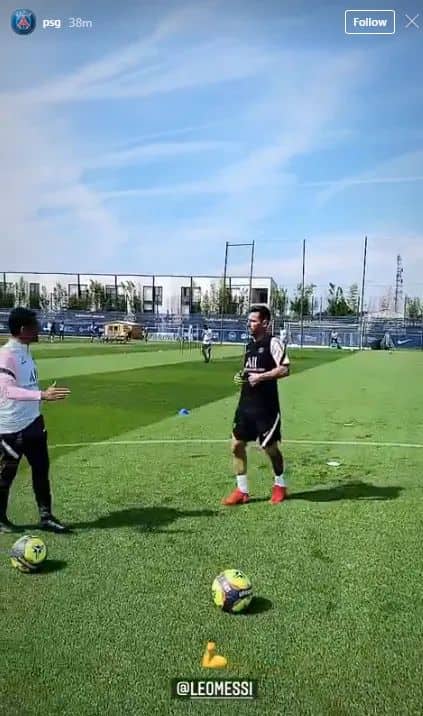 ميسي يشارك في تدريبات باريس سان جيرمان