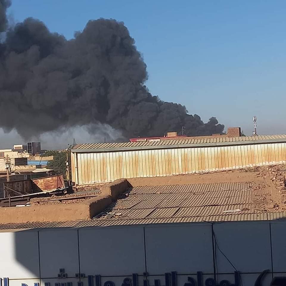 حريق ضخم في السودان