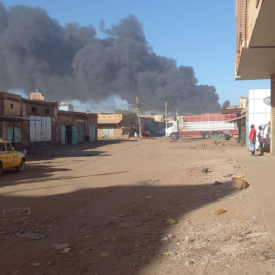 حريق ضخم في السودان