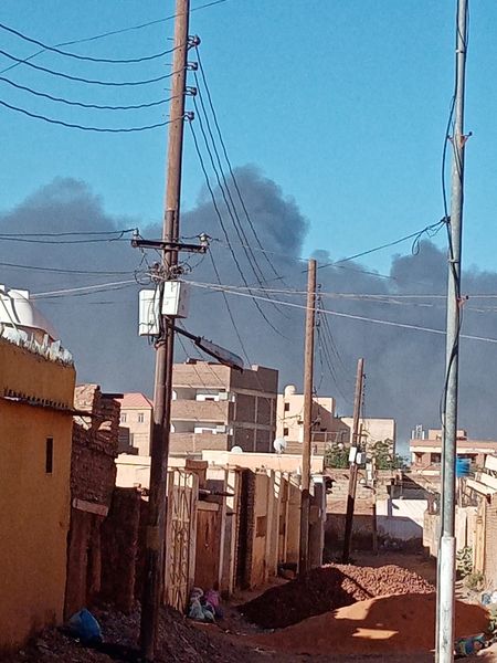 حريق ضخم في سوق أم درمان السودان