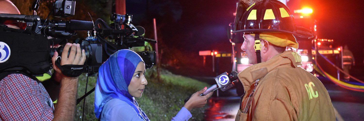 اية جلال اول مذيعة محجبة تعمل بقناة امريكية