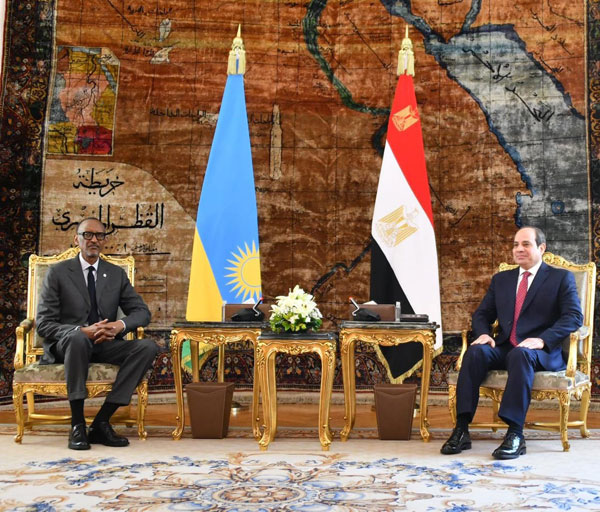 السيسي يبحث مع رئيس رواندا سبل تحقيق التكامل الاقتصادي والتنموي بين دول حوض النيل