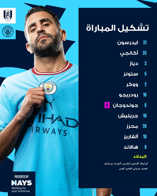 تشكيل مانشستر سيتي 