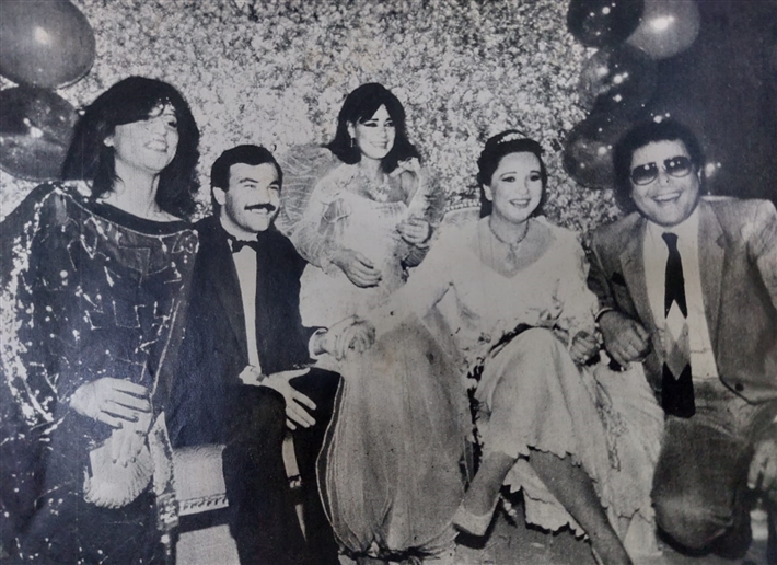محمود عبد العزيز وزوجته من حفل زفاف نورا وحاتم ذو الفقار