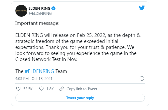 تأخير Elden Ring
