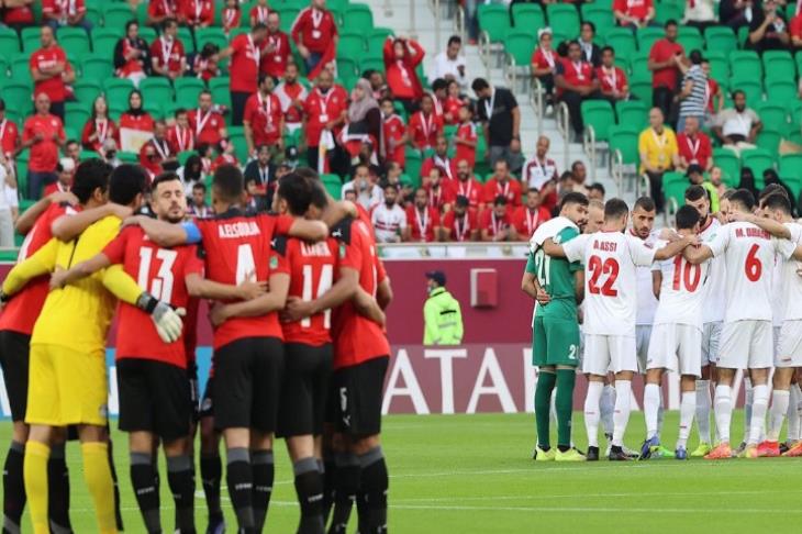 جانب من مباراة مصر ولبنان ببطولة كأس العرب