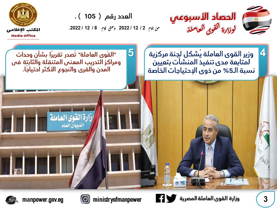 وزير القوى العاملة حسن شحاتة