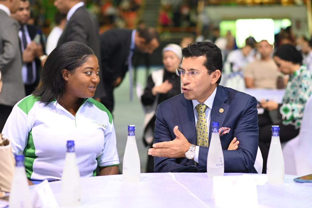 وزير الرياضة خلال افتتاح  مؤتمر الشباب للإتفاقية الإطارية للأمم المتحدة لتغير المناخ COP27