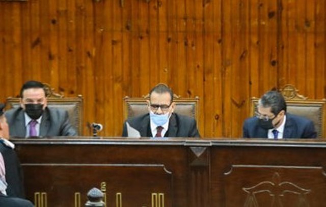 هيئة المحكمة أثناء نظر ثاني جلسات كريم الهواري