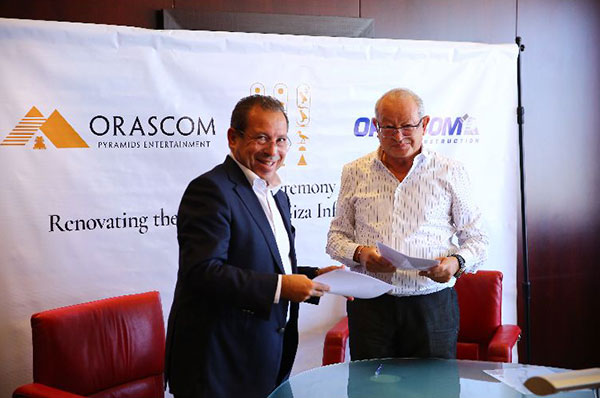 توقيع عقد شراكة بين «أوراسكوم بيراميدز» و«أوراسكوم للإنشاءات» لتحديث هضبة أهرامات الجيزة