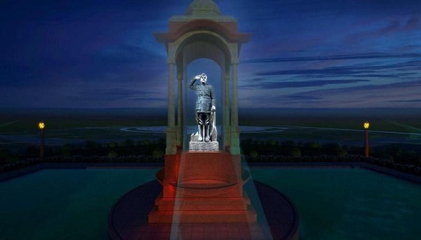 تمثال الهولوجرام ثلاثي الأبعاد لمقاتل الحرية الشهير نيتاجي سوبهاس تشاندرا بوس