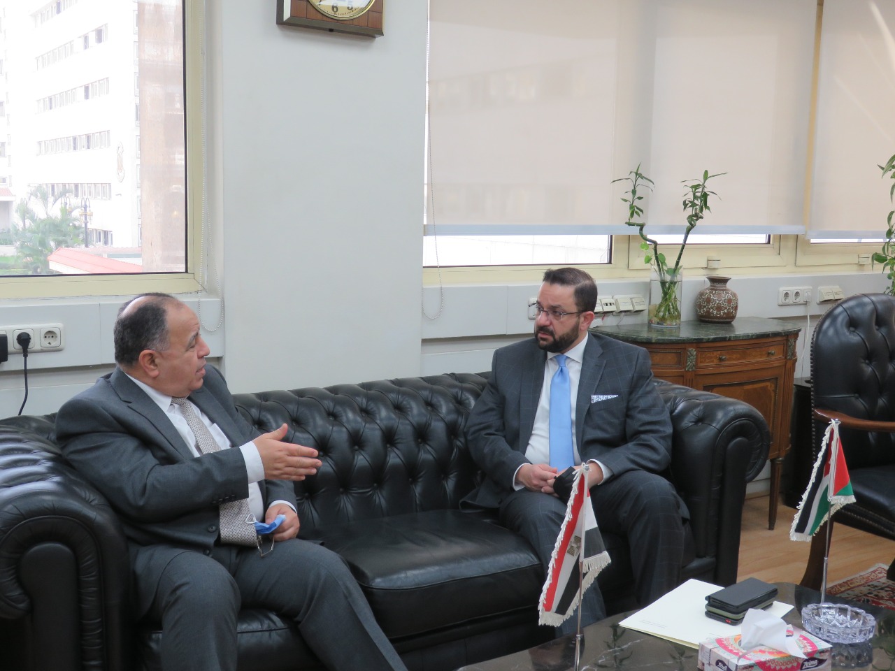 الدكتور محمد معيط وزير المالية خلال لقائه مع نظيره الأردني 