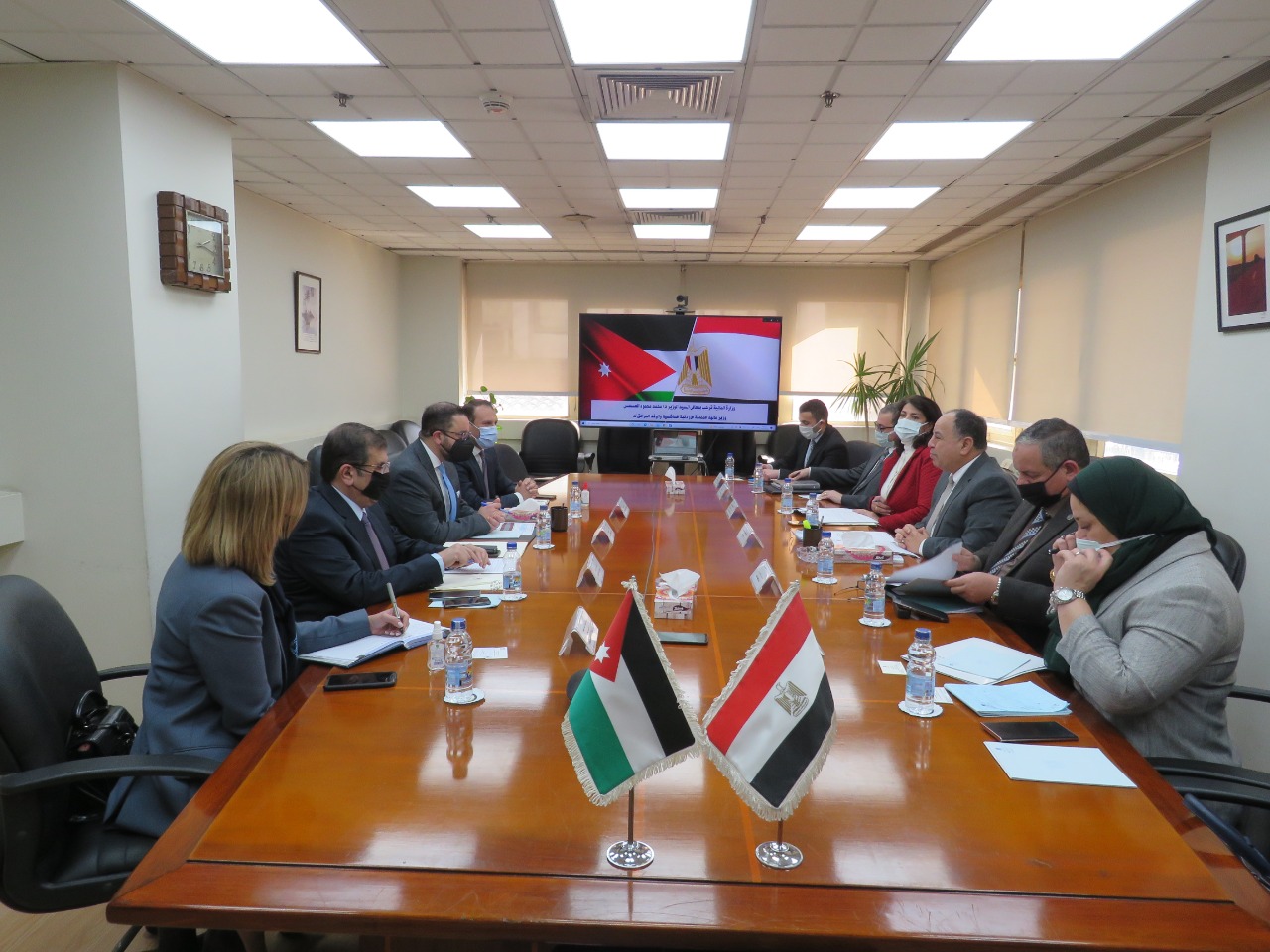 الدكتور محمد معيط وزير المالية خلال لقائه مع نظيره الأردني 