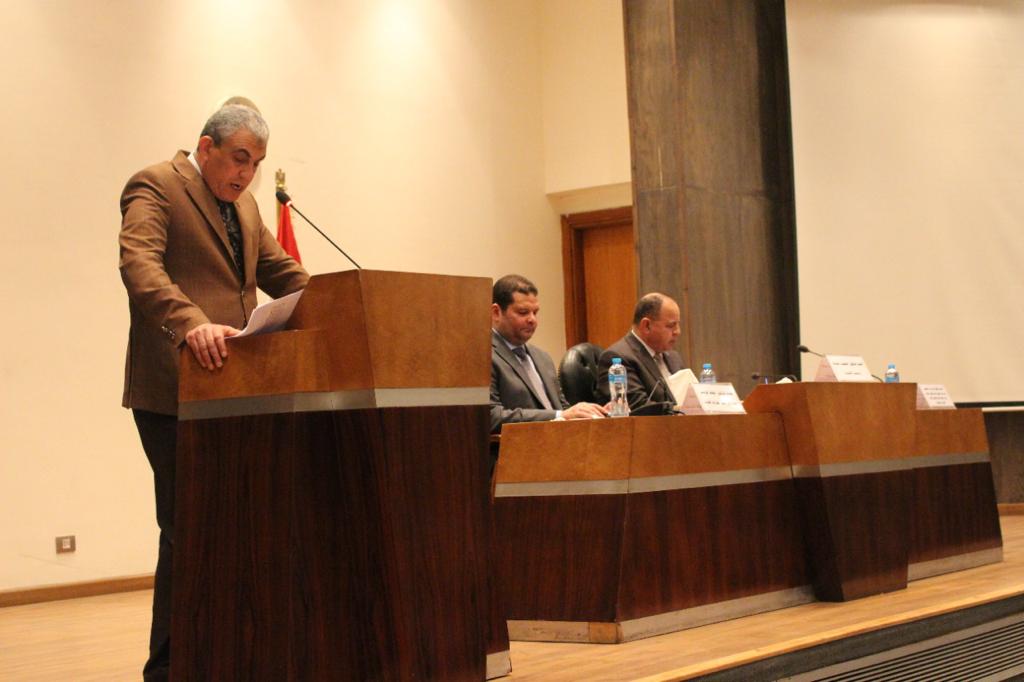 الدكتور محمد معيط وزير المالية خلال عمومية النقابة العامة للمالية والضرائب والجمارك 