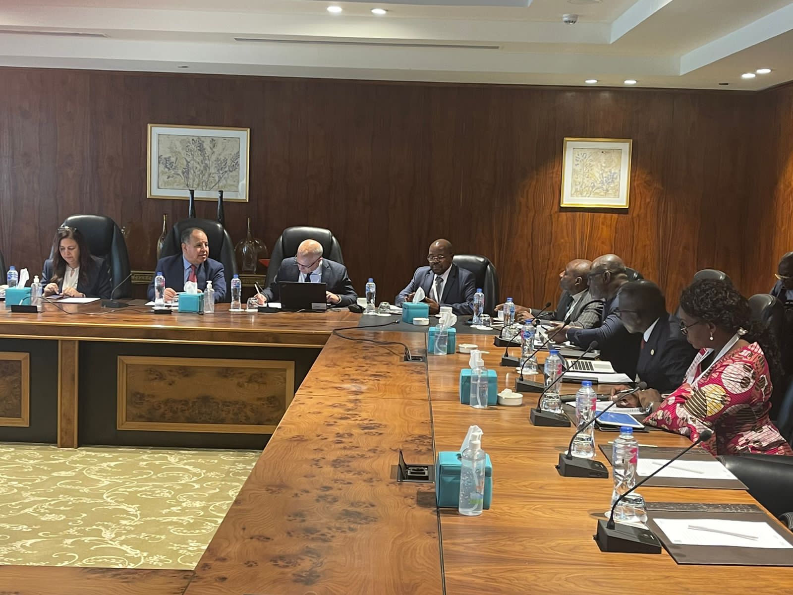 الدكتور محمد معيط وزير المالية خلال اجتماع وزراء المالية الأفارقة 