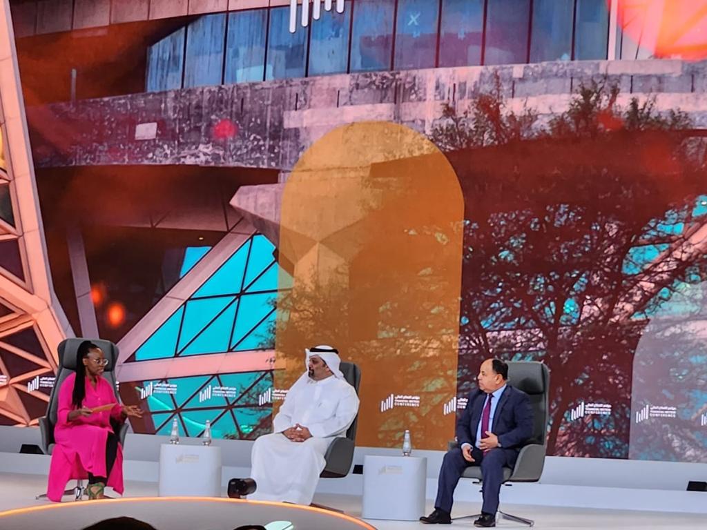الدكتور محمد معيط وزير المالية خلال مؤتمر القطاع المالي بالرياض 
