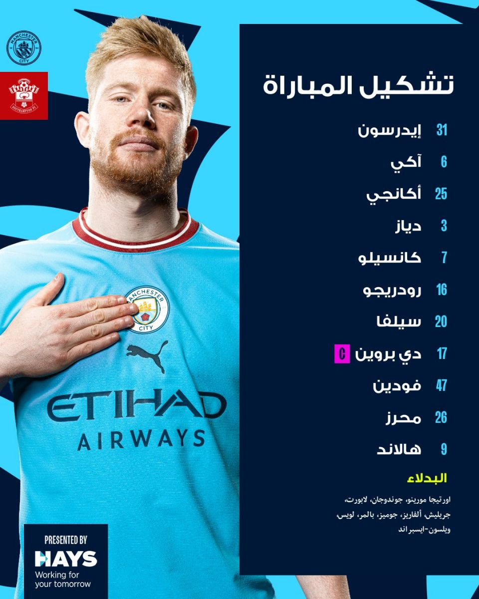 تشكيل مانشستر سيتي