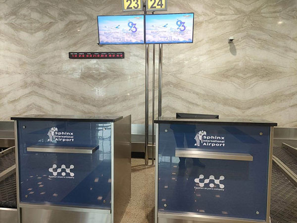 أول رحلة دولية لمصر للطيران من مطار سفنكس الدولي